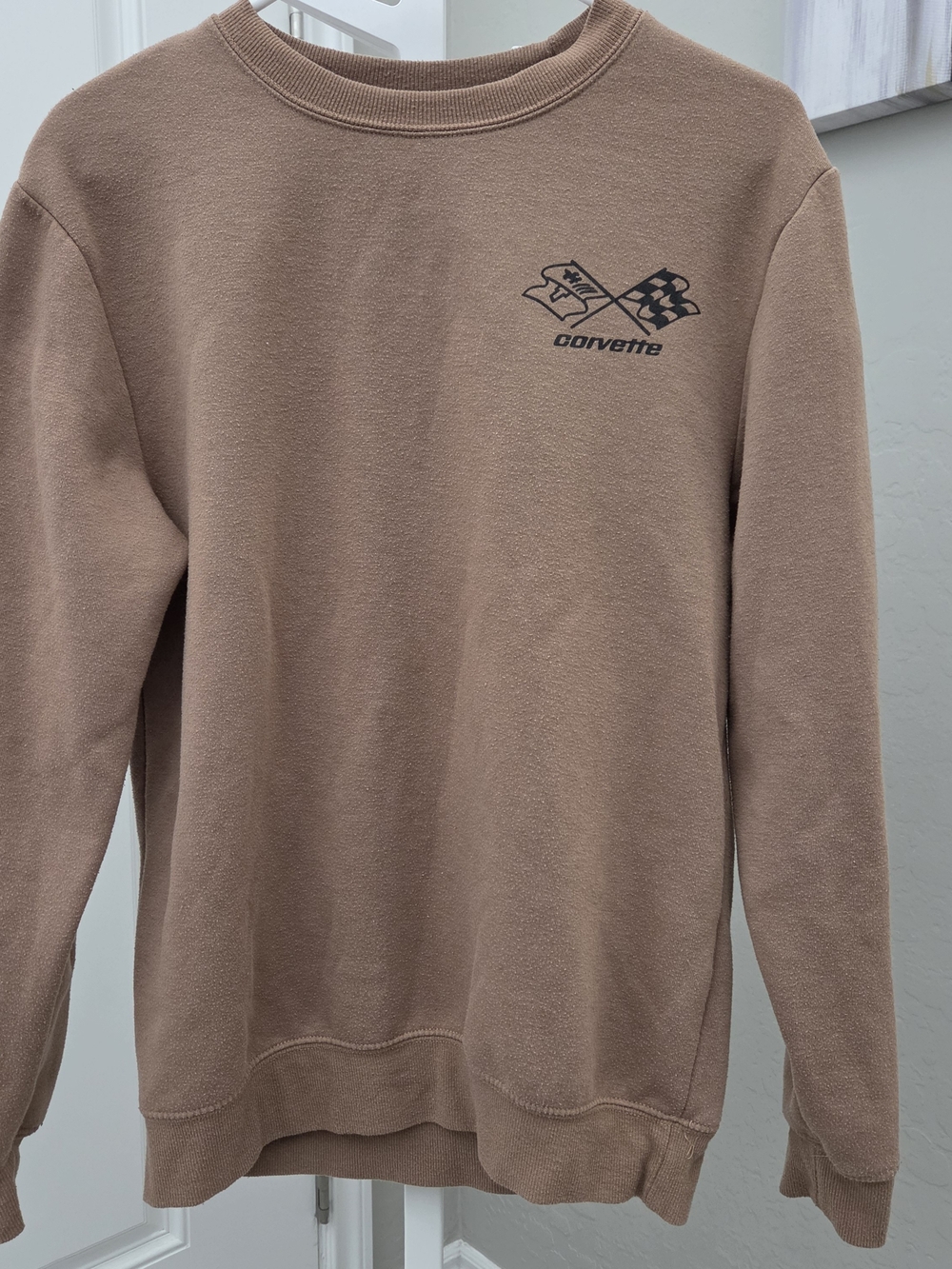 Chemistry Men's Crewneck Sweatshirt in Taupe with Small Chest Logo